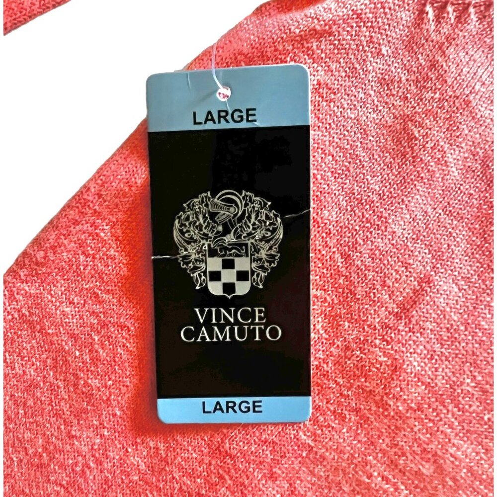 Vince Camuto Women’s Knit Shirt Size L Ocean Coral NWT Pull on - Picture 4 of 11